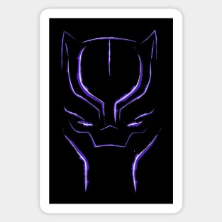 Black Panther Mask: Purple and White Sticker